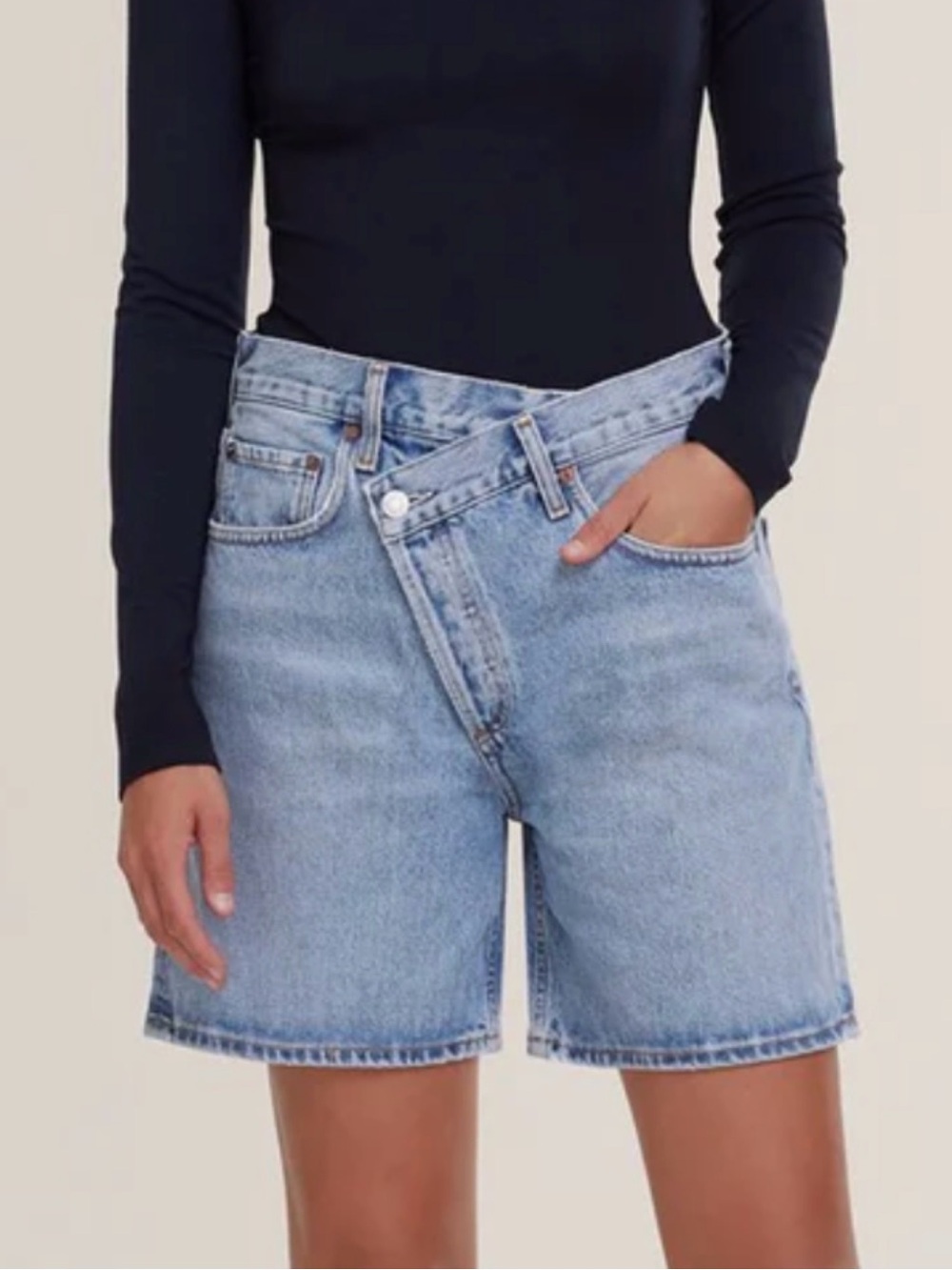 Agolde Criss Cross Denim Shorts